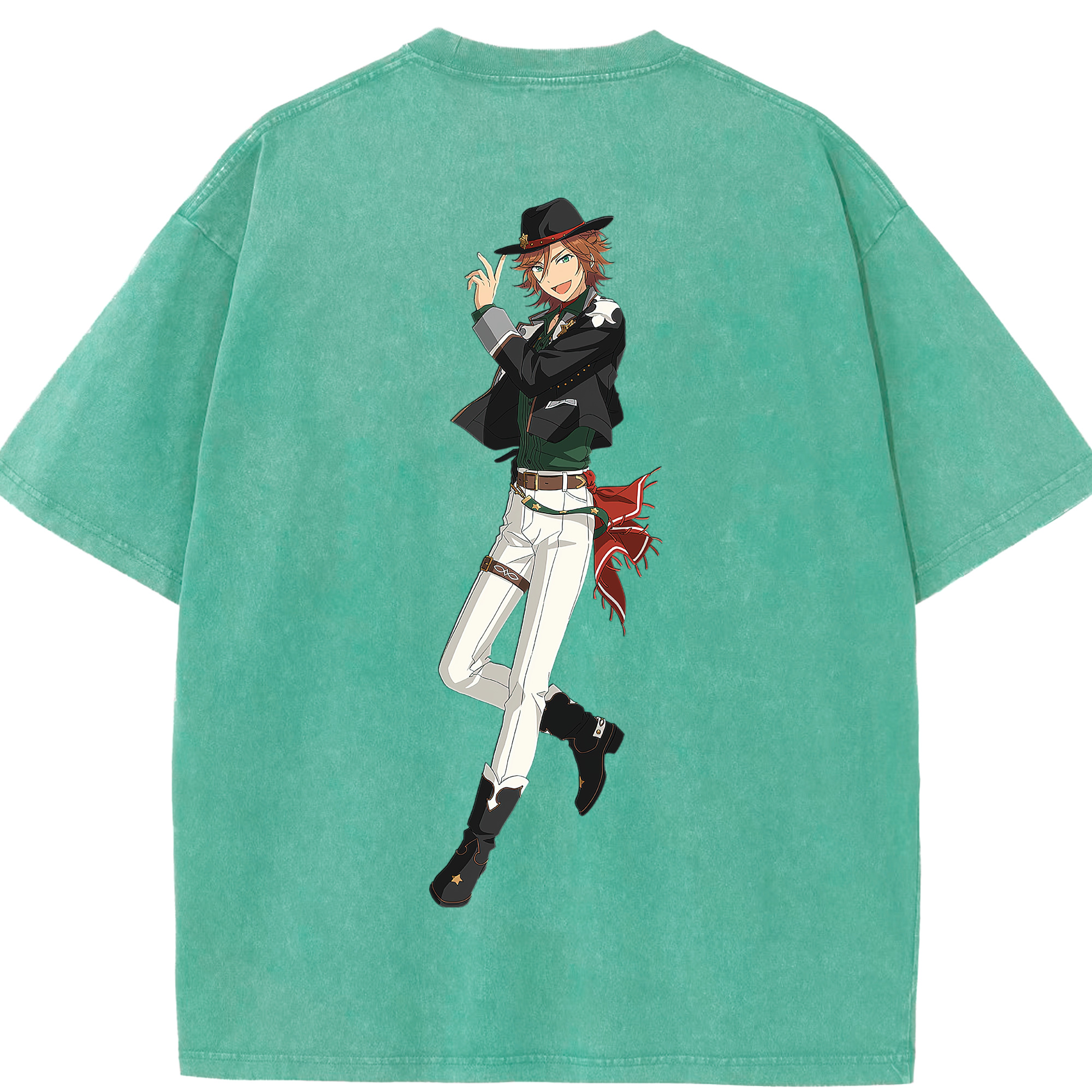 （画像用） あんさんぶるスターズ! Ensemble Stars 綿100% ヴィンテージ風 半袖Tシャツ（背面プリント）